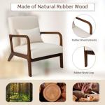 Beige Modern Accent Chair with Lumbar Pillow