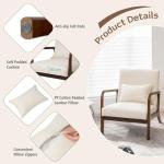 Beige Modern Accent Chair with Lumbar Pillow