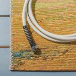 Tropical Wave Indoor/Outdoor Area Rug, Blue/Gold