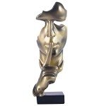 Gold Thinker Statue - Modern Abstract Home Decor
