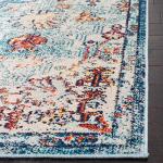 Navy & Light Blue Boho Chic Area Rug, 9' Square