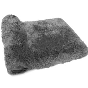 Soft Gray Non-Slip Bathroom Rug, Machine Washable