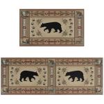 Rustic Bear Kitchen Rugs - 2 Piece Set