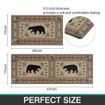Rustic Bear Kitchen Rugs - 2 Piece Set