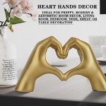 Gold Heart Hands Statue for Modern Home Decor