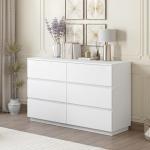 Merryluk 6 Drawer White Tallboy Dresser Chest