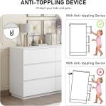 Merryluk 6 Drawer White Tallboy Dresser Chest