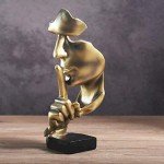 Gold Thinker Statue - Modern Abstract Home Decor