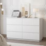 Merryluk 6-Drawer White Tall Chest of Drawers