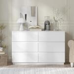 Merryluk 6-Drawer White Tall Chest of Drawers