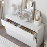 Merryluk 6-Drawer White Tall Chest of Drawers