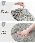 Extra Soft Non-Slip Microfiber Bath Rug, Grey