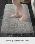 Extra Soft Non-Slip Microfiber Bath Rug, Grey