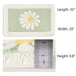 Light Green Daisy Bath Mat - Soft & Non-Slip