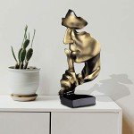 Gold Thinker Statue - Modern Abstract Home Decor