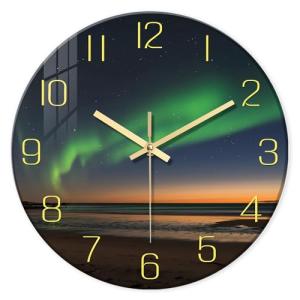 Modern Green and Gold Glass Wall Clock