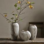Rustic Tall Ceramic Flower Vase for Farmhouse Decor