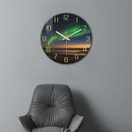 Modern Green and Gold Glass Wall Clock