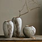 Rustic Tall Ceramic Flower Vase for Farmhouse Decor