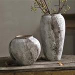 Rustic Tall Ceramic Flower Vase for Farmhouse Decor