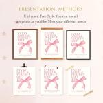 Pink Bow Wall Art Decor for Teen Rooms