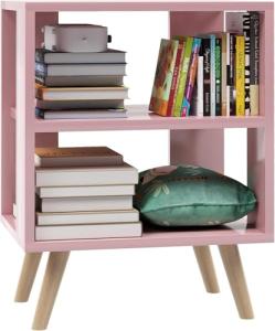 Pink Kids Nightstand with Open Storage Space