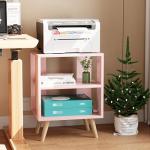 Pink Kids Nightstand with Open Storage Space