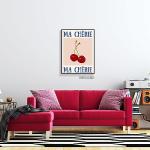 Funky Retro Cherry Wall Art Print for Room