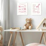 Pink Bow Wall Art Decor for Teen Rooms