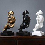 Gold Thinker Statue - Modern Abstract Home Decor