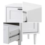 White Nightstand with 2 Drawers for Bedroom
