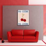 Funky Retro Cherry Wall Art Print for Room
