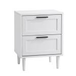 White Nightstand with 2 Drawers for Bedroom