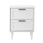 White Nightstand with 2 Drawers for Bedroom