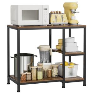 Heavy Duty Kitchen Island with Storage & Coffee Station