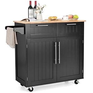 Giantex Rolling Kitchen Island Cart with Towel Bar