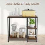 Heavy Duty Kitchen Island with Storage & Coffee Station