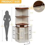 72" Tall Farmhouse Corner Wine Bar Cabinet