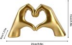 Gold Heart Hands Statue for Modern Home Decor