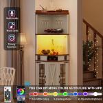 72" Tall Farmhouse Corner Wine Bar Cabinet