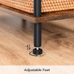 HOOBRO Rustic Brown Side Table with Storage Shelves