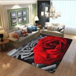 Large Farmhouse Area Rug with Rose Design