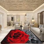 Large Farmhouse Area Rug with Rose Design