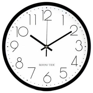 Black & White Non-Ticking Wall Clock 30cm