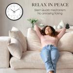 Black & White Non-Ticking Wall Clock 30cm