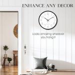 Black & White Non-Ticking Wall Clock 30cm