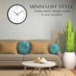 Black & White Non-Ticking Wall Clock 30cm