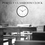 Black & White Non-Ticking Wall Clock 30cm