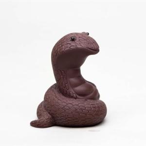 Cute Purple Clay Snake Tea Pet for Decor