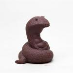 Cute Purple Clay Snake Tea Pet for Decor